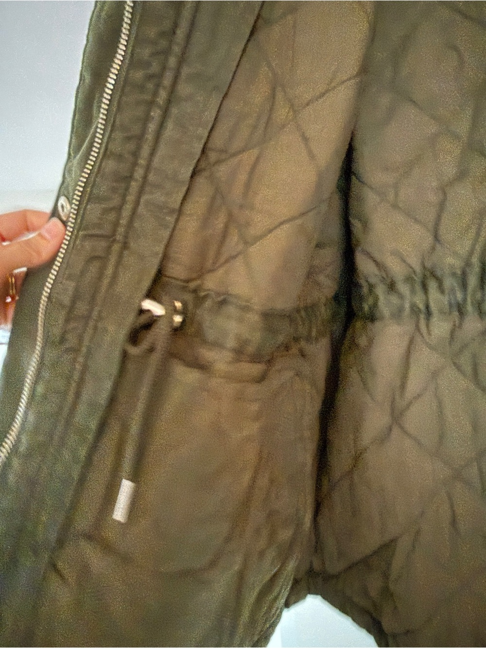 GAP Olive Green Oversized Quilted Jacket - Picture 5 of 6